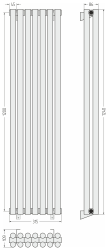 ДР ЭСТЕТ-11 н/ж 1200х315 / 7 сек