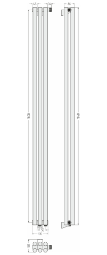 ДР ЭСТЕТ-11 н/ж EU50 1800х135 / 3 сек