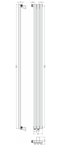 ДР ЭСТЕТ-0 н/ж EU50 левый 1800х135 / 3 сек
