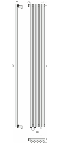 ДР ЭСТЕТ-1 н/ж EU50 левый 1800х225 / 5 сек