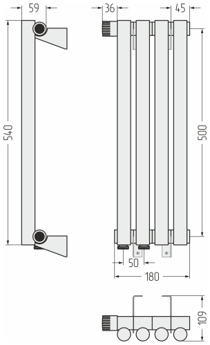 ДР ЭСТЕТ-1 н/ж EU50 левый 500х180 / 4 сек