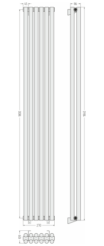 ДР ЭСТЕТ-11 н/ж 1800х270 / 6 сек