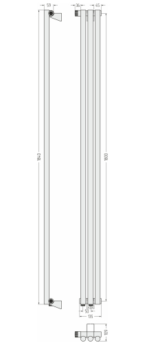 ДР ЭСТЕТ-1 н/ж EU50 левый 1800х135 / 3 сек