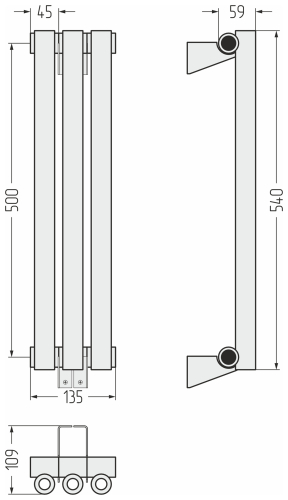ДР ЭСТЕТ-0 н/ж 500х135 / 3 сек