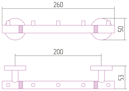 Вешалка КАНЬОН - 5 крючков / L 260