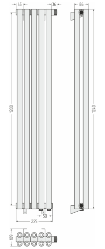 ДР ЭСТЕТ-00 н/ж EU50 1200х225 / 5 сек