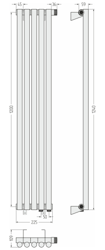 ДР ЭСТЕТ-1 н/ж EU50 правый 1200х225 / 5 сек