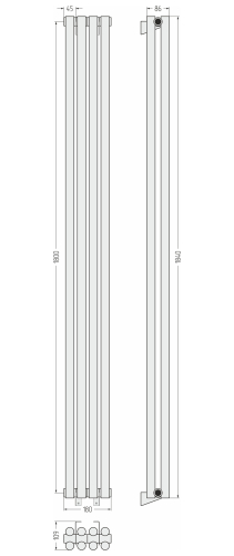 ДР ЭСТЕТ-11 н/ж 1800х180 / 4 сек