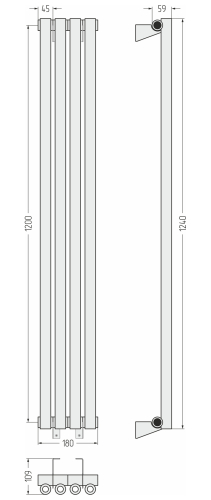ДР ЭСТЕТ-0 н/ж 1200х180 / 4 сек