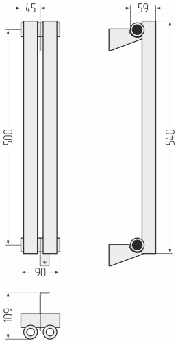 ДР ЭСТЕТ-0 н/ж 500х90 / 2 сек