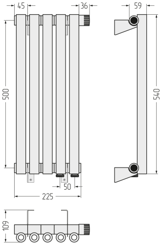ДР ЭСТЕТ-0 н/ж EU50 правый 500х225 / 5 сек