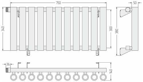 ДР КУМИР-0 н/ж EU50 левый  300х750 / 11 сек