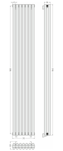ДР ЭСТЕТ-11 н/ж 1800х315 / 7 сек