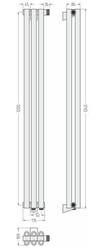 ДР ЭСТЕТ-00 н/ж EU50 1200х135 / 3 сек