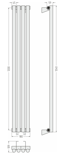 ДР ЭСТЕТ-1 н/ж 1200х180 / 4 сек