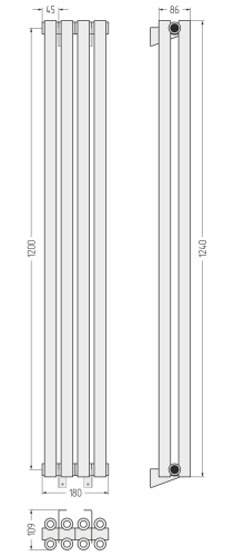 ДР ЭСТЕТ-00 н/ж 1200х180 / 4 сек