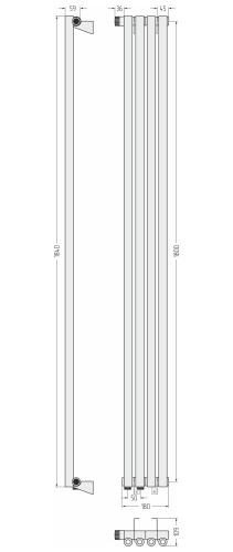 ДР ЭСТЕТ-0 н/ж EU50 левый 1800х180 / 4 сек
