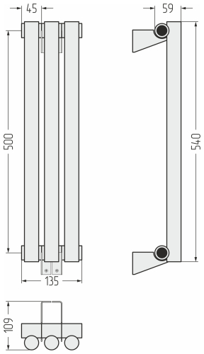 ДР ЭСТЕТ-1 н/ж 500х135 / 3 сек