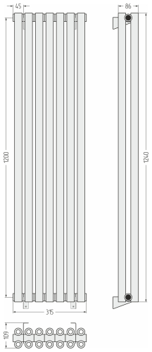 ДР ЭСТЕТ-00 н/ж 1200х315 / 7 сек