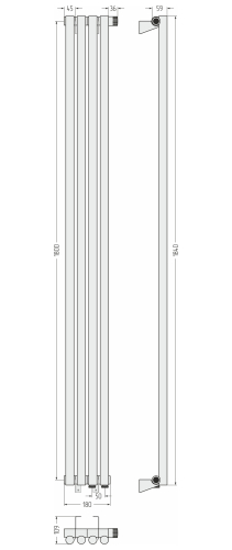 ДР ЭСТЕТ-1 н/ж EU50 правый 1800х180 / 4 сек