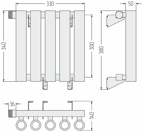ДР КУМИР-0 н/ж EU50 левый  300х330 / 5 сек