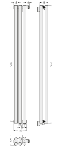 ДР ЭСТЕТ-11 н/ж EU50 1200х135 / 3 сек
