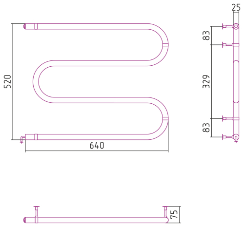 ЭПС СТИЛЬЕ №03 М-образный 500х600 (64 Вт)