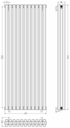 ДР ЭСТЕТ-11 н/ж 1200х495 / 11 сек