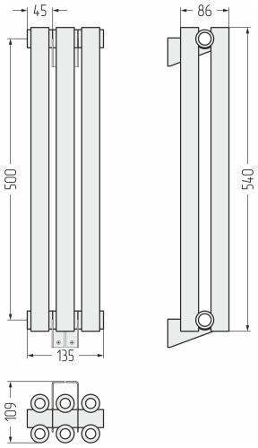 ДР ЭСТЕТ-00 н/ж 500х135 / 3 сек