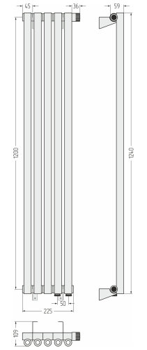 ДР ЭСТЕТ-0 н/ж EU50 правый 1200х225 / 5 сек