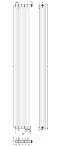 ДР ЭСТЕТ-11 н/ж EU50 1800х225 / 5 сек