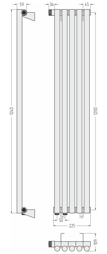 ДР ЭСТЕТ-1 н/ж EU50 левый 1200х225 / 5 сек