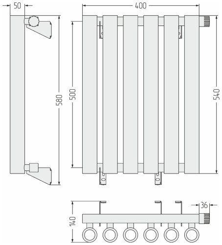 ДР КУМИР-0 н/ж EU50 правый  500х400 / 6 сек