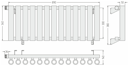 ДР КУМИР-0 н/ж EU50 левый  300х960 / 14 сек